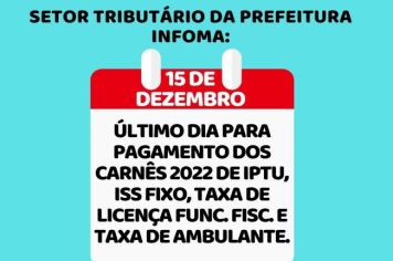 Setor Tributário informa