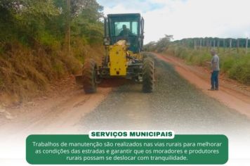trabalhos de manutenção são realizados em vias rurais 