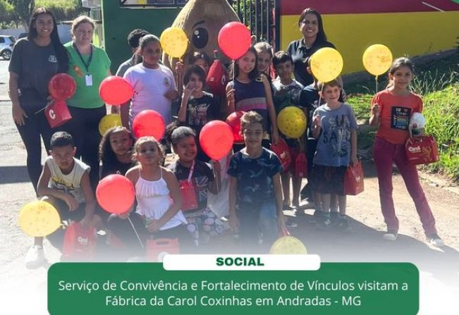 Crianças do Serviço de Convivência e visitam fábrica da Carol Coxinhas!