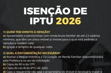 Isenção de IPTU 2026